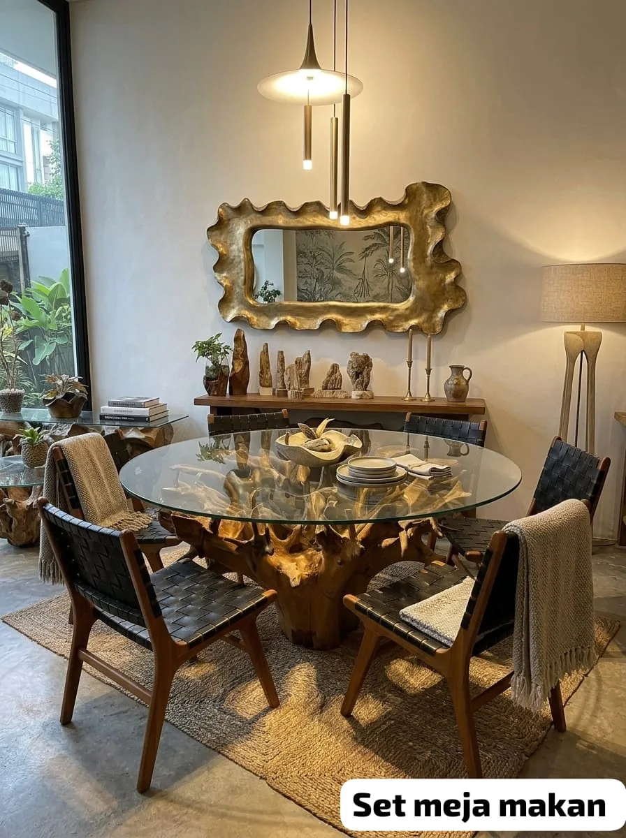 Set Meja Makan Teak Root